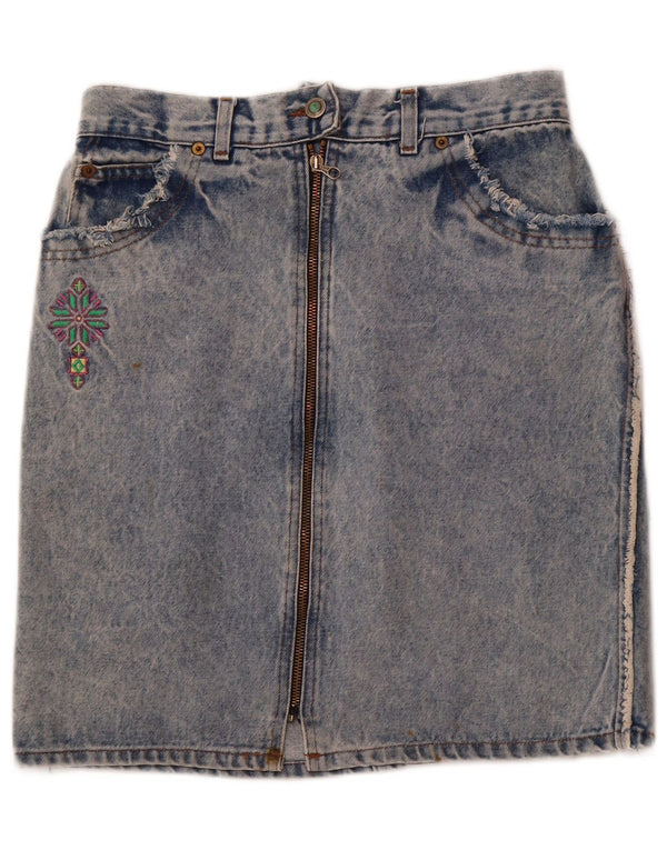 Casucci Womens Denim Skirt IT 46 Large W30  Blue Cotton