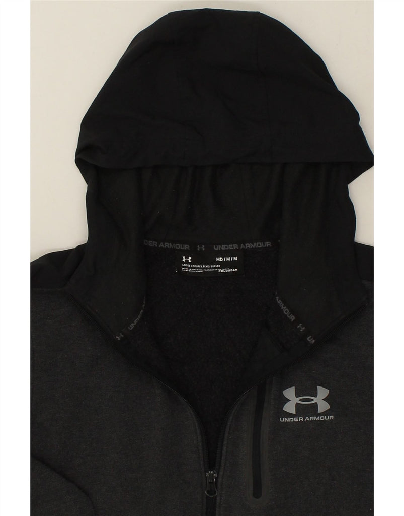 UNDER ARMOUR Mens Cold Gear Graphic Zip Hoodie Sweater Medium Grey | Vintage Under Armour | Thrift | Second-Hand Under Armour | Used Clothing | Messina Hembry 