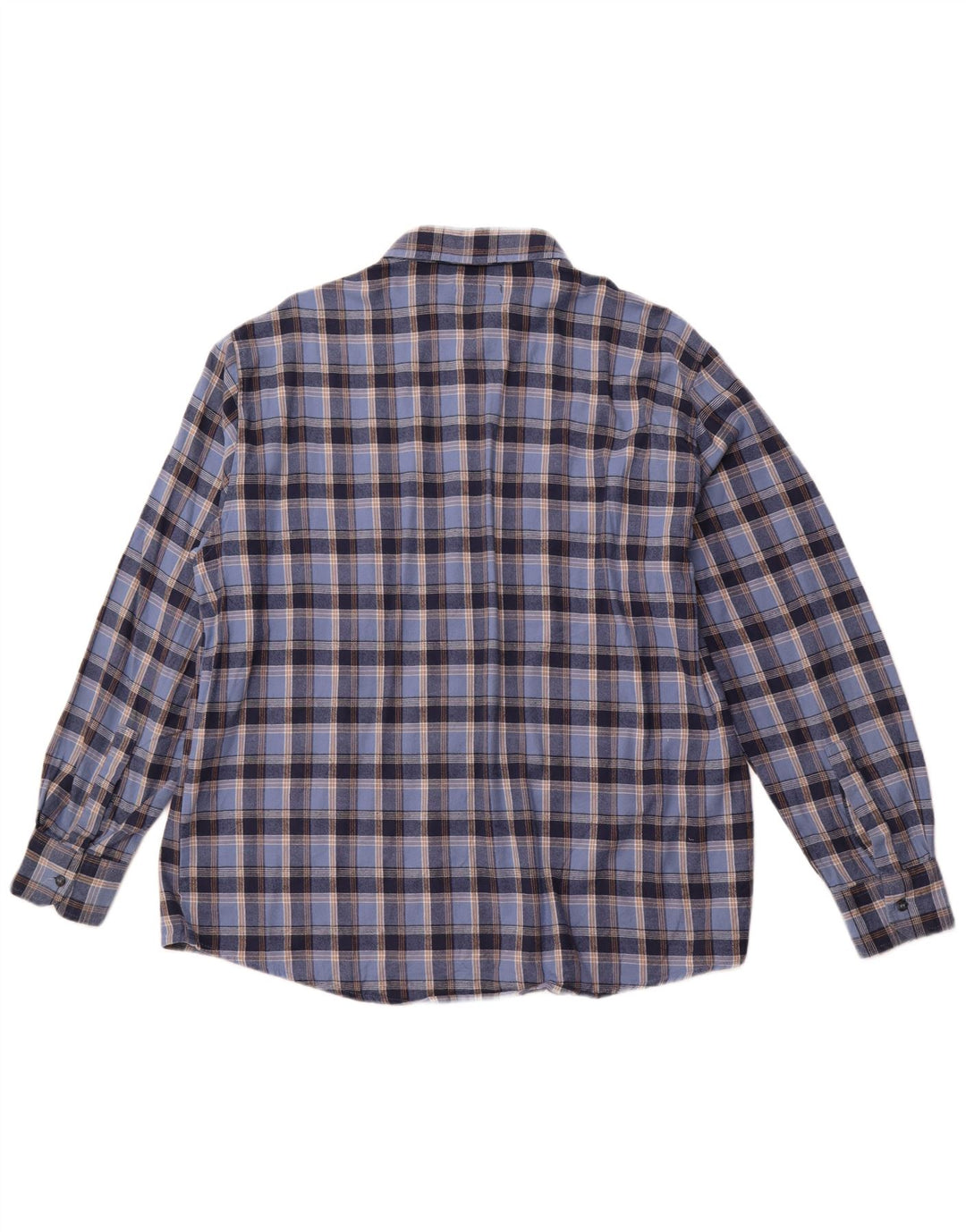 SEA BARRIER Mens Flannel Shirt XL Blue Check Cotton