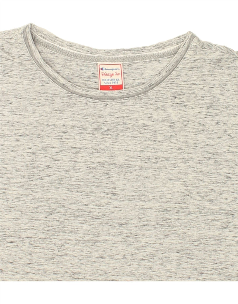 CHAMPION Womens Heritage Fit Top 3/4 Sleeve UK 18 XL Grey Flecked Cotton Vintage Champion and Second-Hand Champion from Messina Hembry 