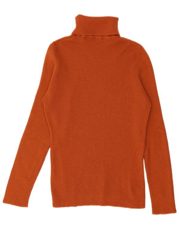 LUISA SPAGNOLI Womens Roll Neck Jumper Sweater UK 10 Small Orange