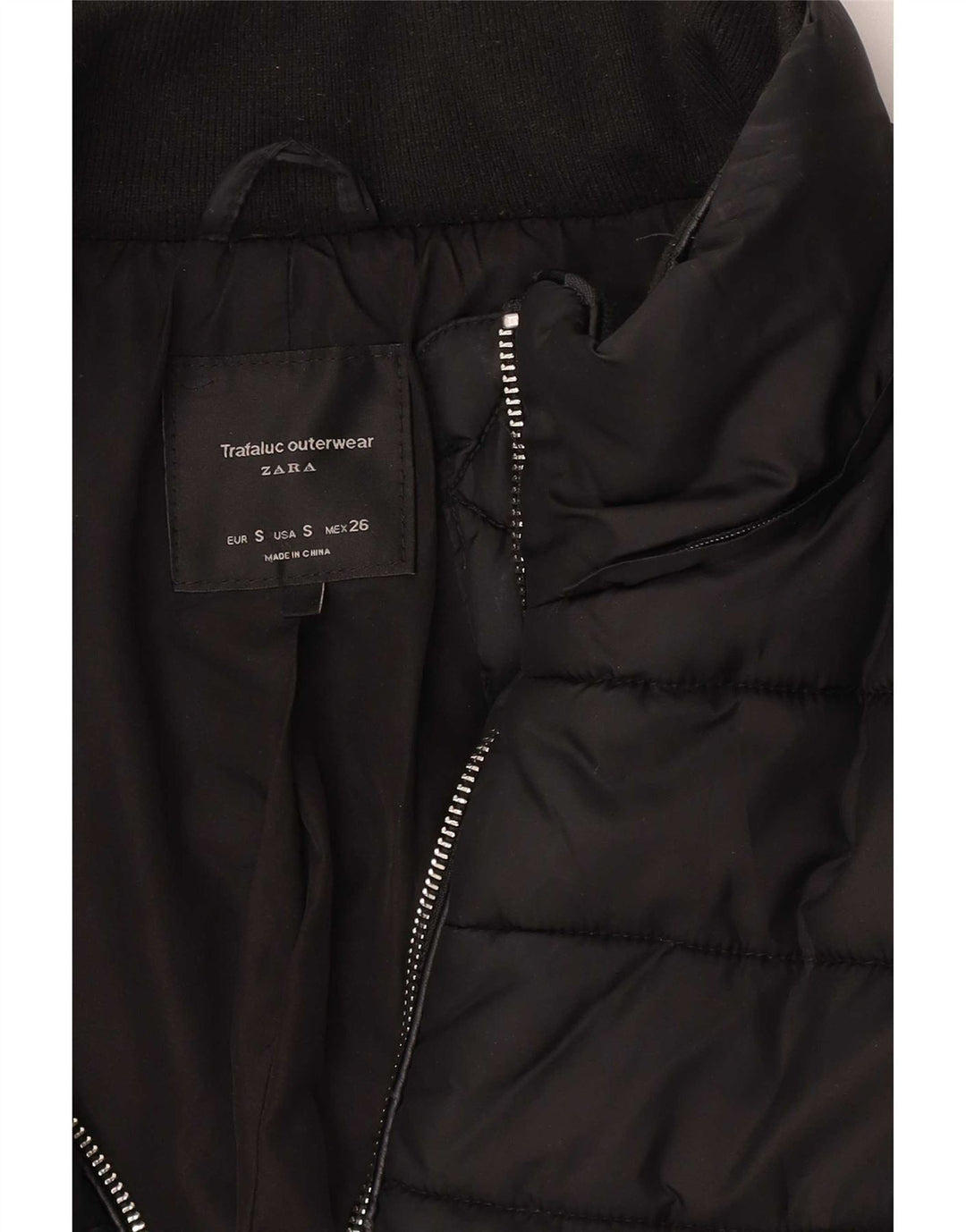 Zara Womens Trafaluc Padded Jacket UK 10 Small Black