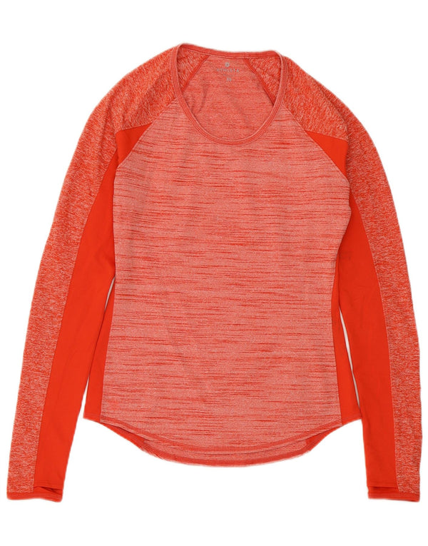 ATHLETA Womens Top Long Sleeve UK 6 XS Red Flecked Polyester