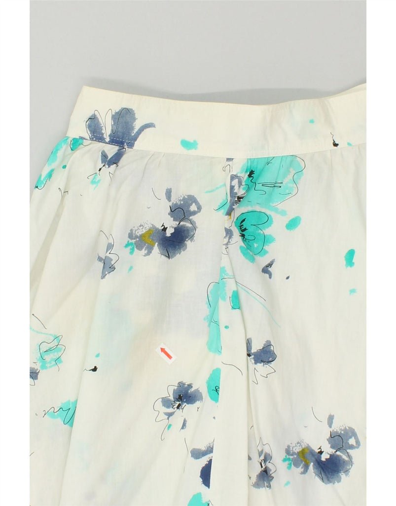 VINTAGE Womens A-Line Skirt IT 44 Medium W24  White Floral | Vintage Vintage | Thrift | Second-Hand Vintage | Used Clothing | Messina Hembry 