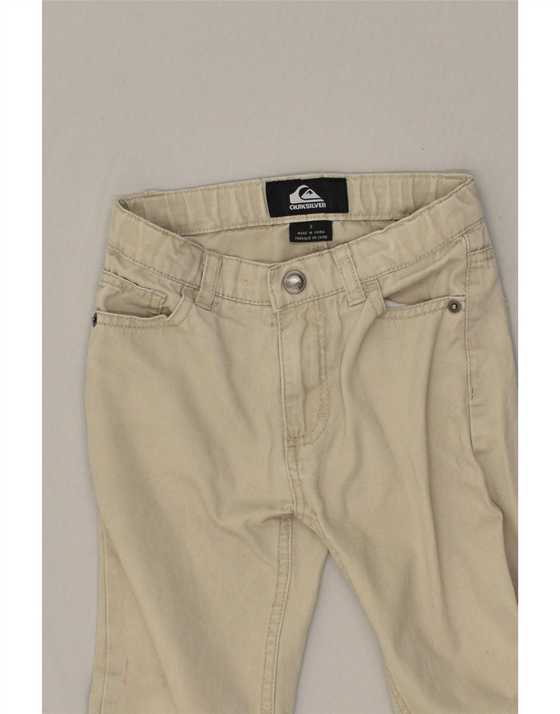 QUIKSILVER Boys Straight Casual Trousers 2-3 Years W10 L14 Beige Cotton Vintage Quiksilver and Second-Hand Quiksilver from Messina Hembry 