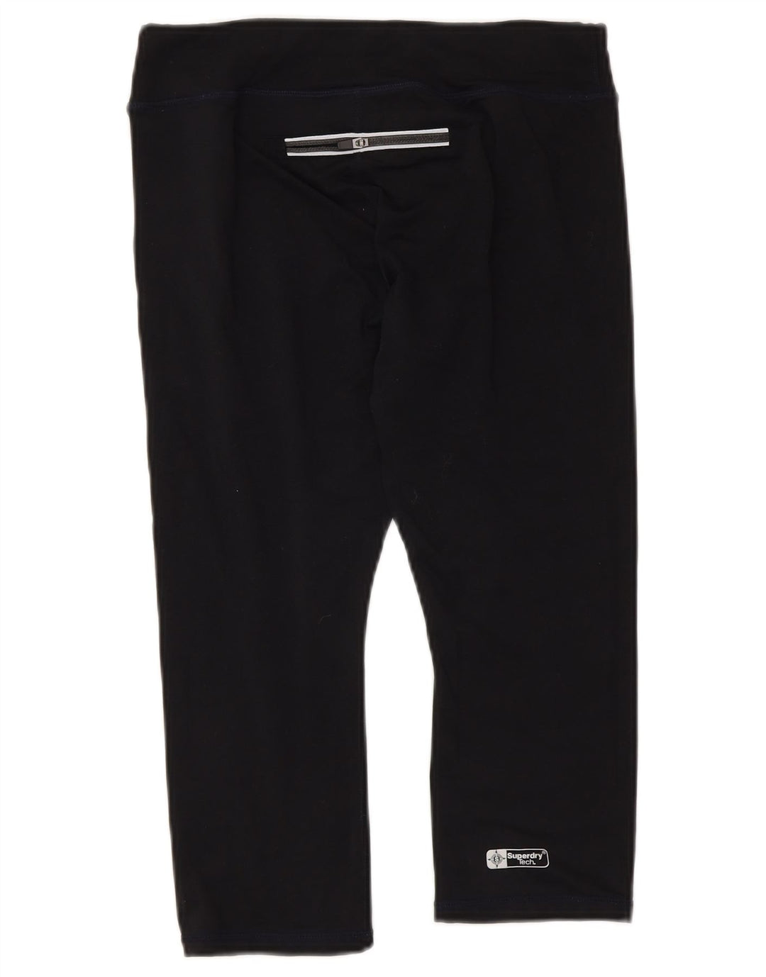 Superdry Womens Graphic Capri Leggings UK 6 XS Black Polyester