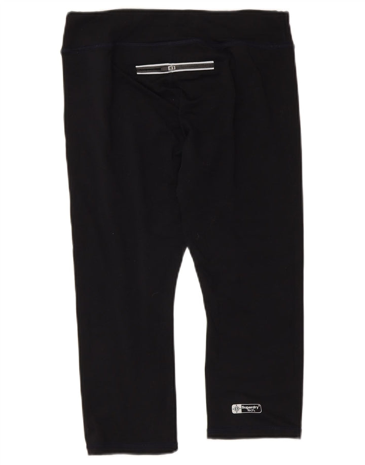 Superdry Womens Graphic Capri Leggings UK 6 XS Black Polyester