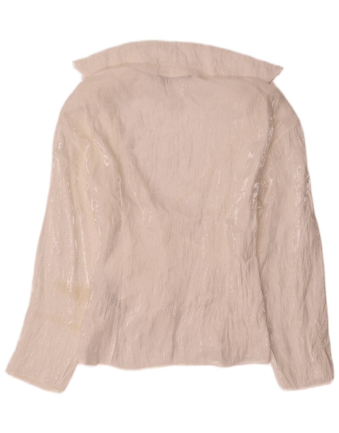 Zara Womens Long Sleeve Blouse Top UK 12 Medium White Viscose