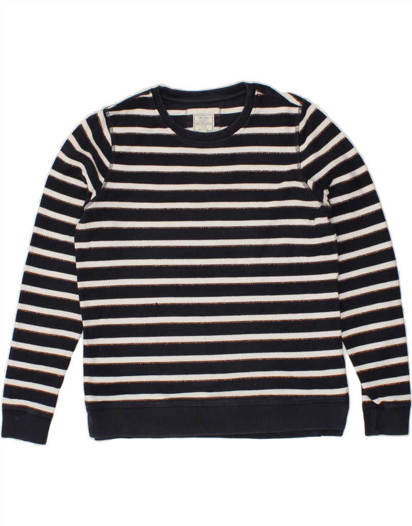 FAT FACE Womens Oversized Sweatshirt Jumper UK 10 Small Navy Blue Striped Vintage Fat Face and Second-Hand Fat Face from Messina Hembry 