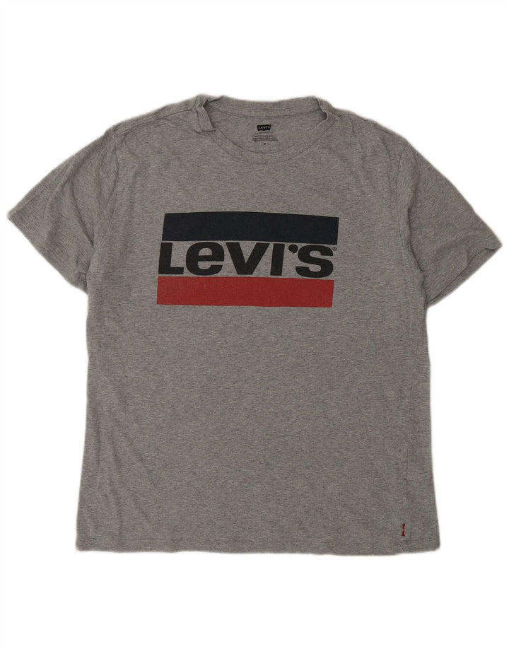 Levi's Mens Graphic T-Shirt Top Medium Grey Cotton