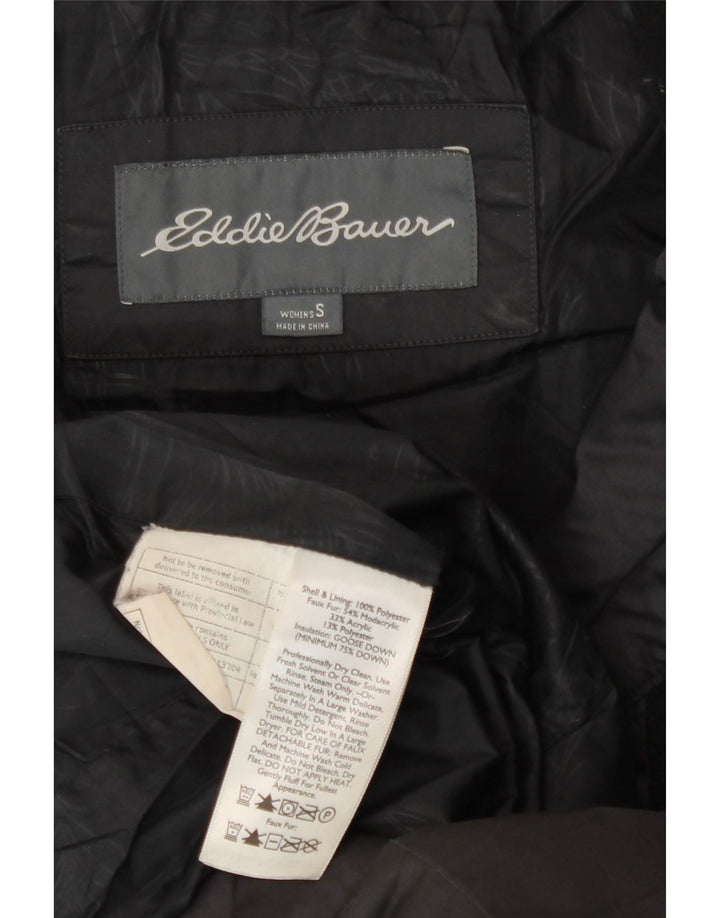 Eddie Bauer Womens Oversized Padded Coat UK 10 Small Black Polyester