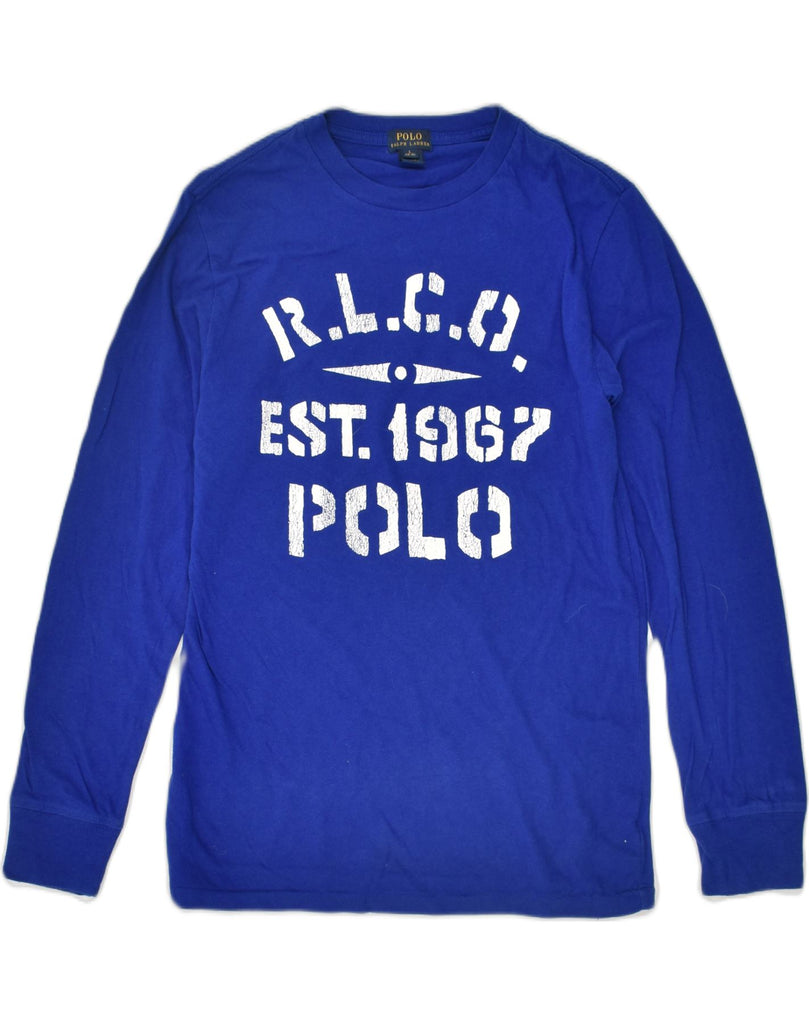 POLO RALPH LAUREN Boys Graphic Top Long Sleeve 14-15 Years Large  Blue | Vintage Polo Ralph Lauren | Thrift | Second-Hand Polo Ralph Lauren | Used Clothing | Messina Hembry 