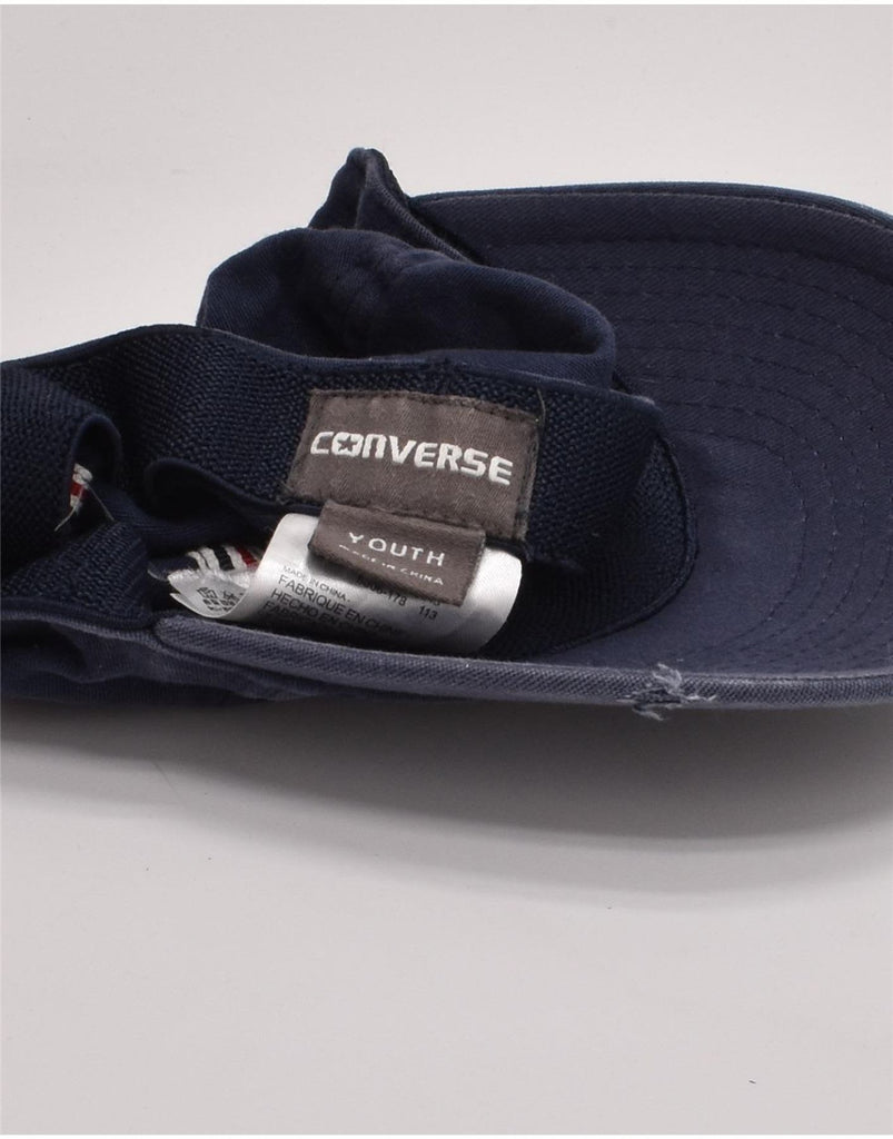 CONVERSE Boys Graphic Baseball Cap Size 21 Navy Blue Cotton | Vintage Converse | Thrift | Second-Hand Converse | Used Clothing | Messina Hembry 
