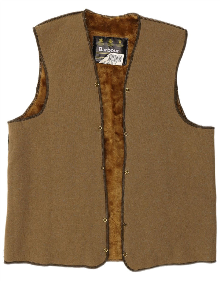 Barbour Mens Sherpa Liner Gilet UK 38 Medium Khaki Acrylic