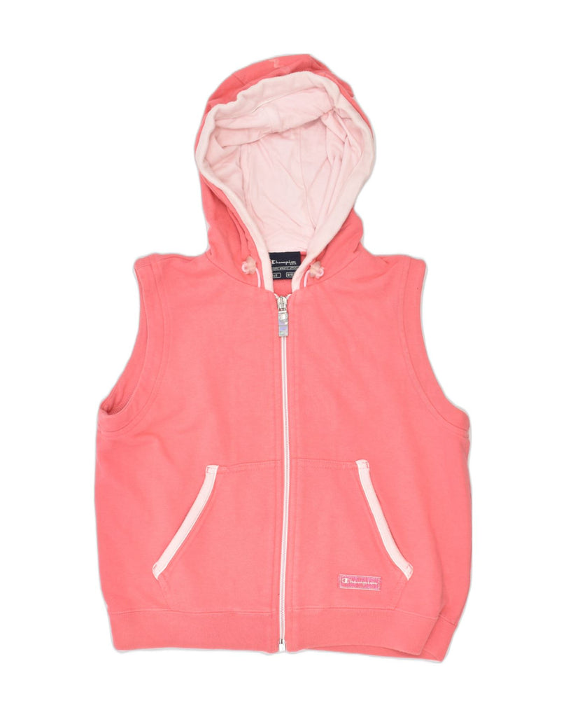 CHAMPION Girls Sleeveless Zip Hoodie Sweater 9-10 Years Pink Cotton | Vintage | Thrift | Second-Hand | Used Clothing | Messina Hembry 