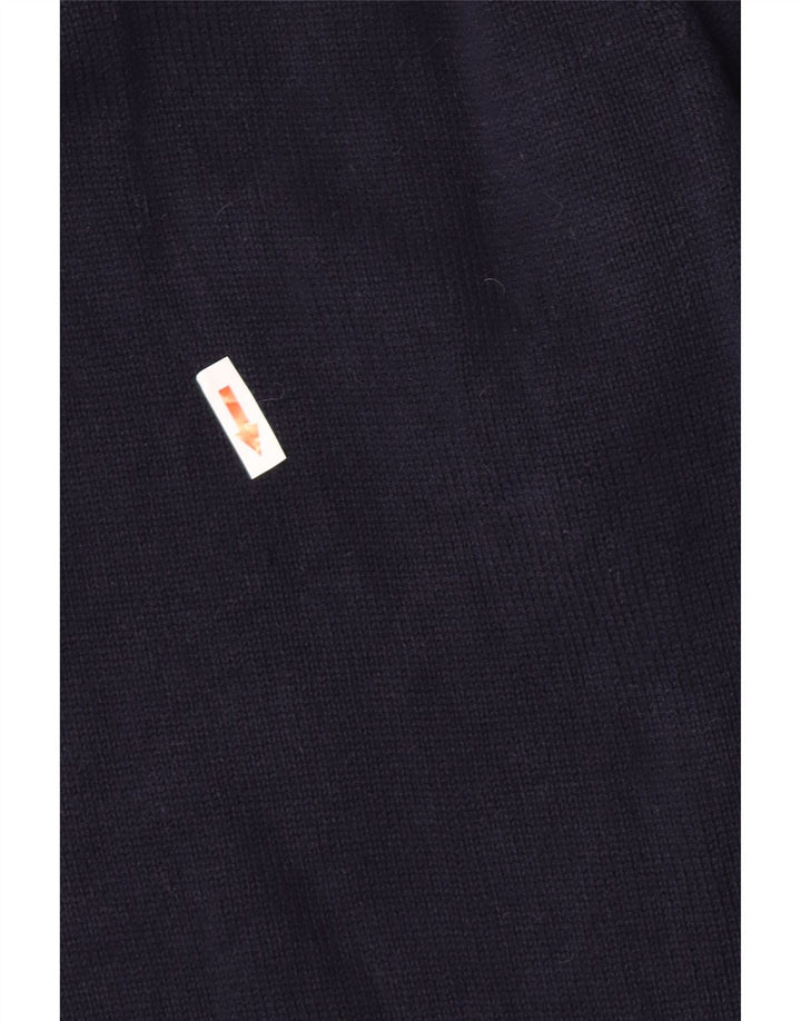 Marks & Spencer Mens Button Neck Jumper Sweater Medium Navy Blue