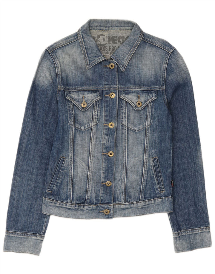 Vintage Womens Denim Jacket UK 12 Medium Blue Cotton
