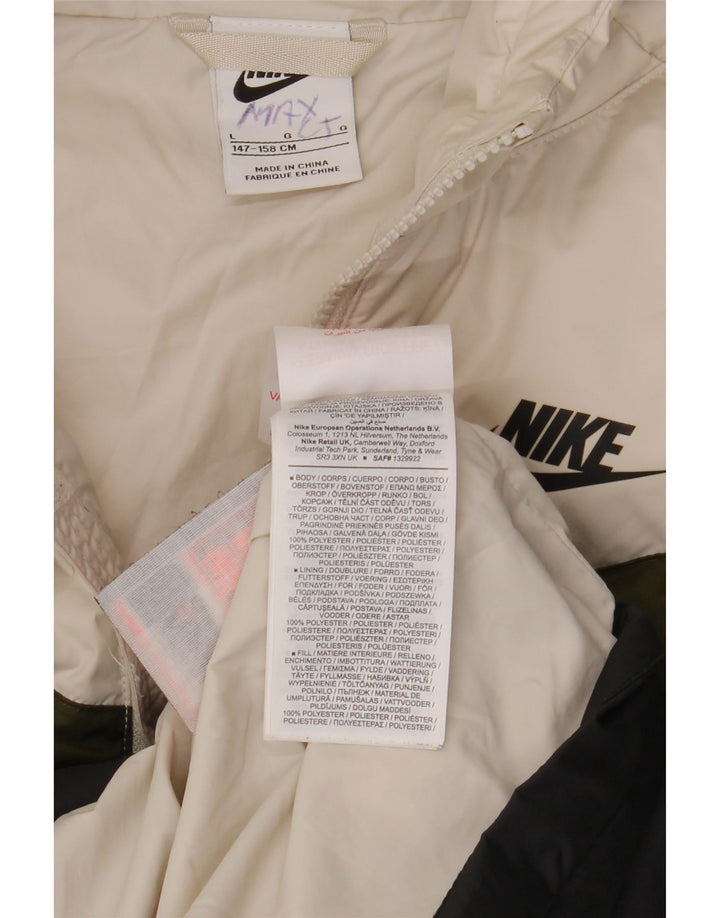 NIKE Boys Hooded Padded Jacket 12-13 Years Large Multicoloured Colourblock
