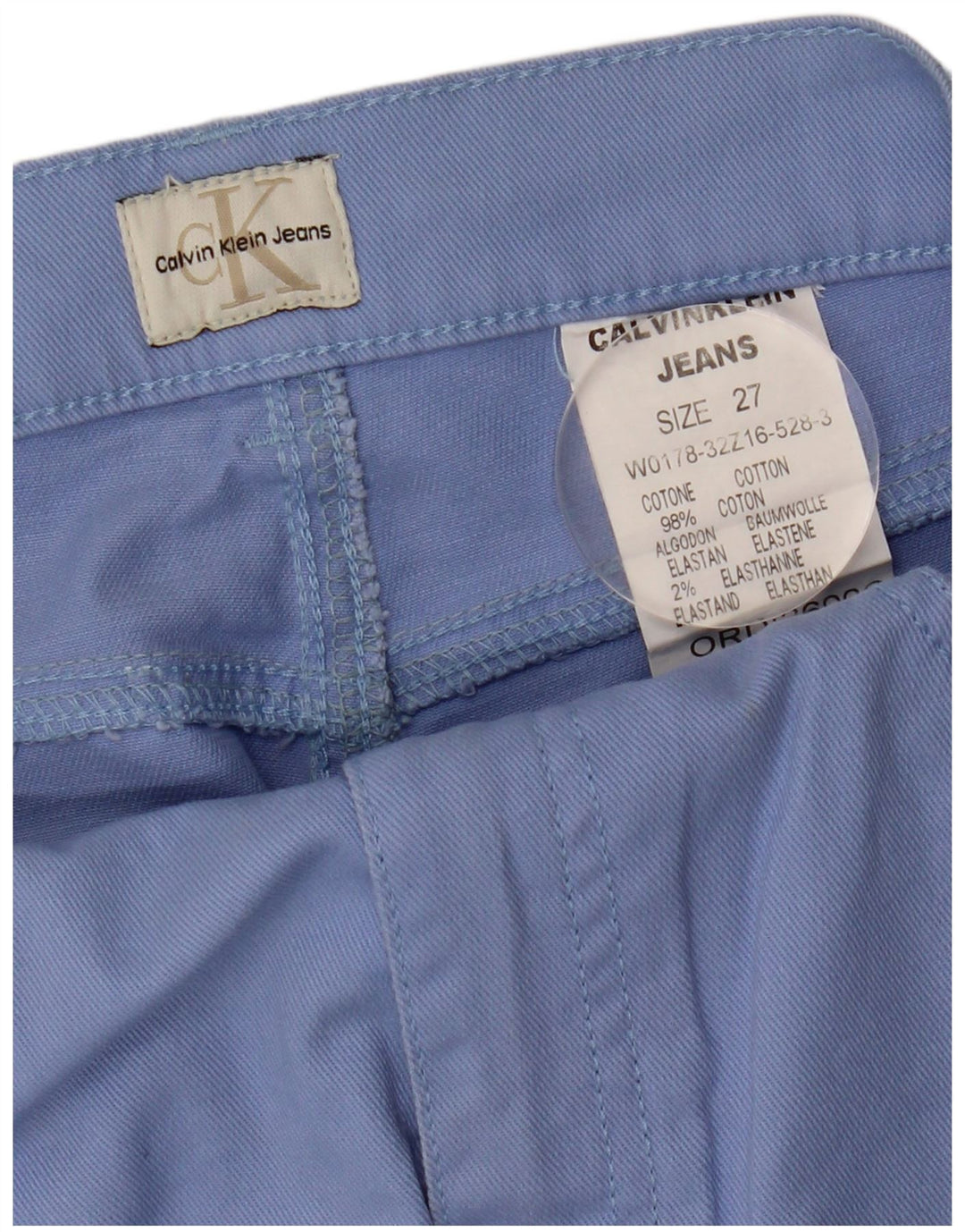 CALVIN KLEIN Womens Straight Jeans W27 L31  Blue Cotton