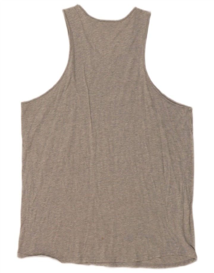 Fila Womens Vest Top UK 14 Medium Grey Cotton