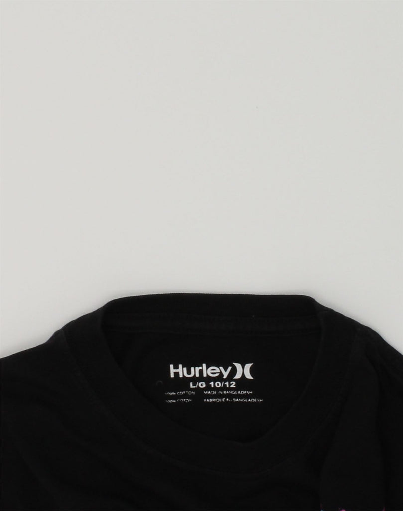 HURLEY Boys Graphic T-Shirt Top 10-11 Years Large  Black Cotton | Vintage Hurley | Thrift | Second-Hand Hurley | Used Clothing | Messina Hembry 