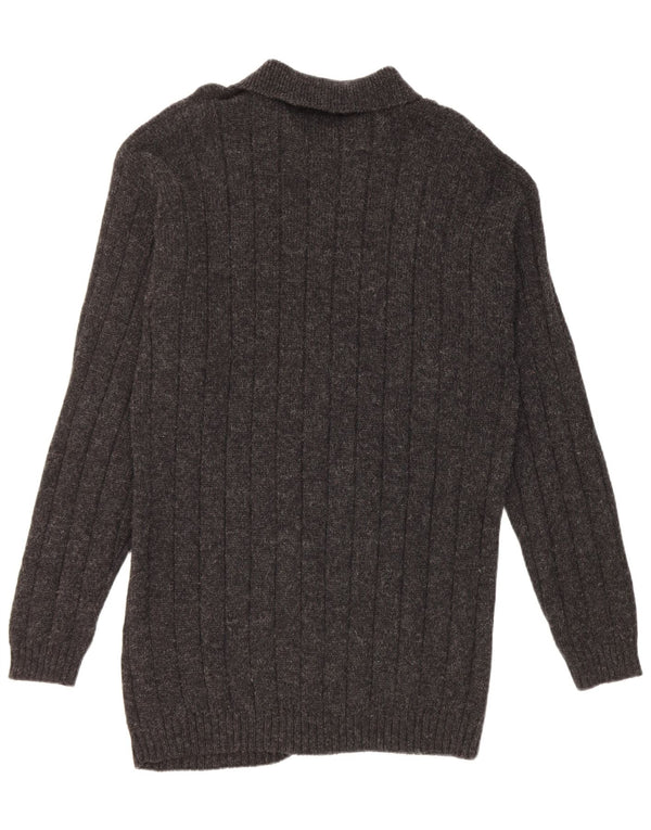 Kappa Mens Cardigan Sweater XL Grey Wool