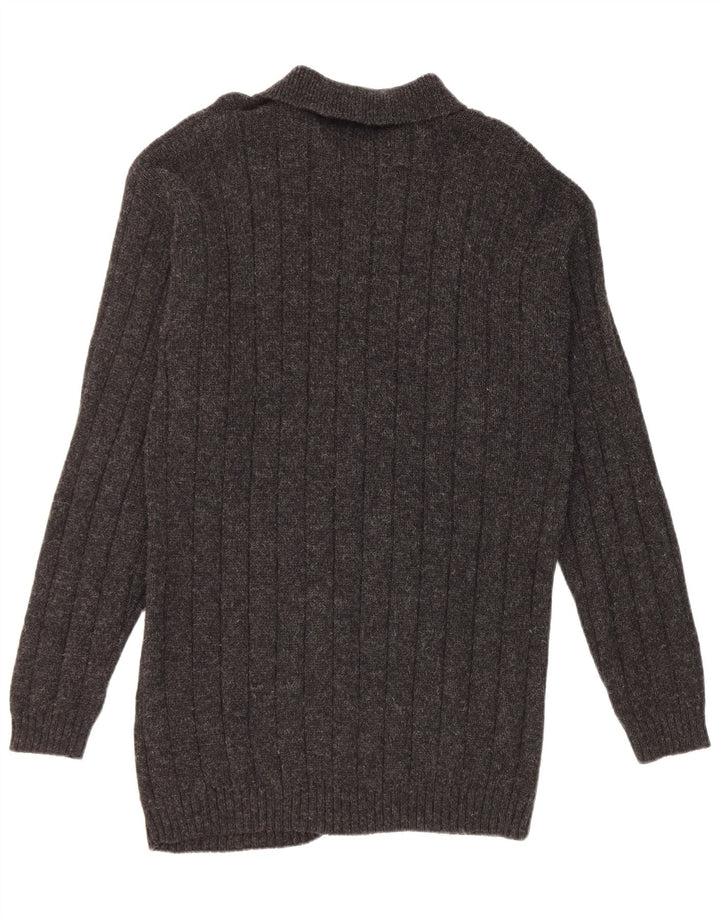 Kappa Mens Cardigan Sweater XL Grey Wool