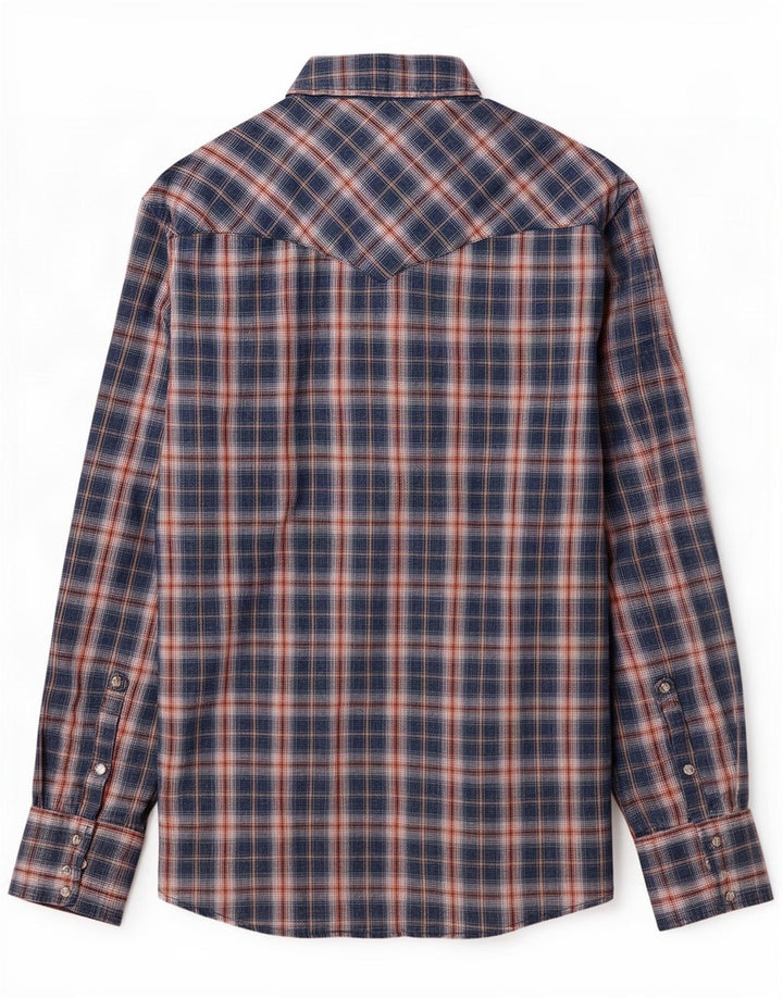 Wrangler Mens Flannel Shirt Large Blue Check