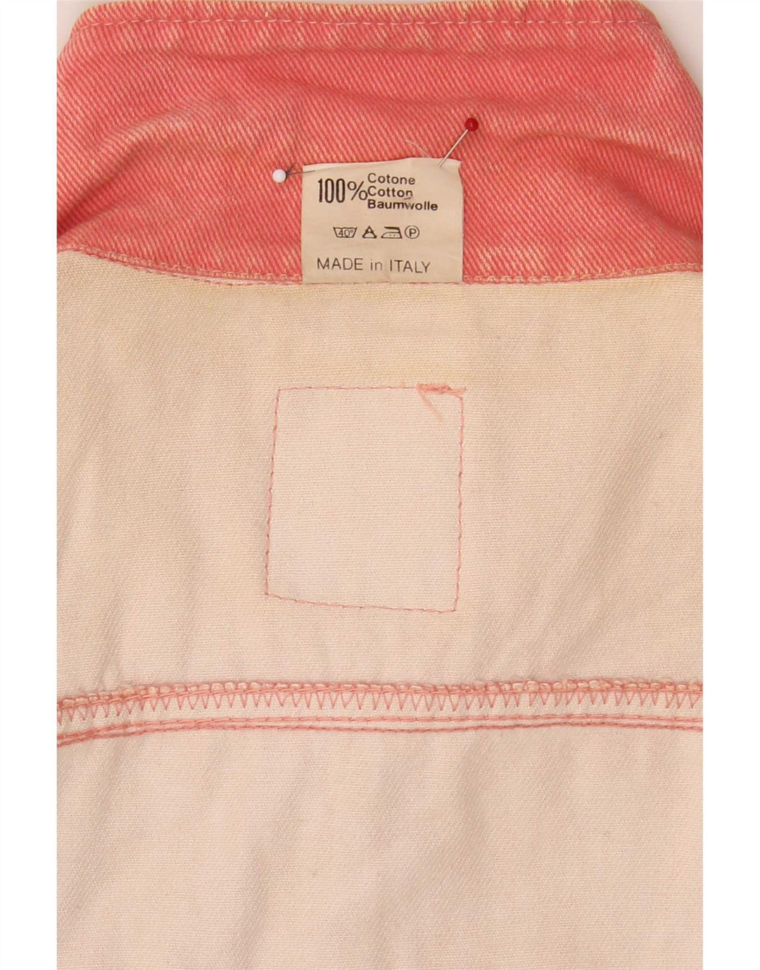 Vintage Womens Teddy Bear Graphic Denim Jacket IT 42 Medium Pink Cotton