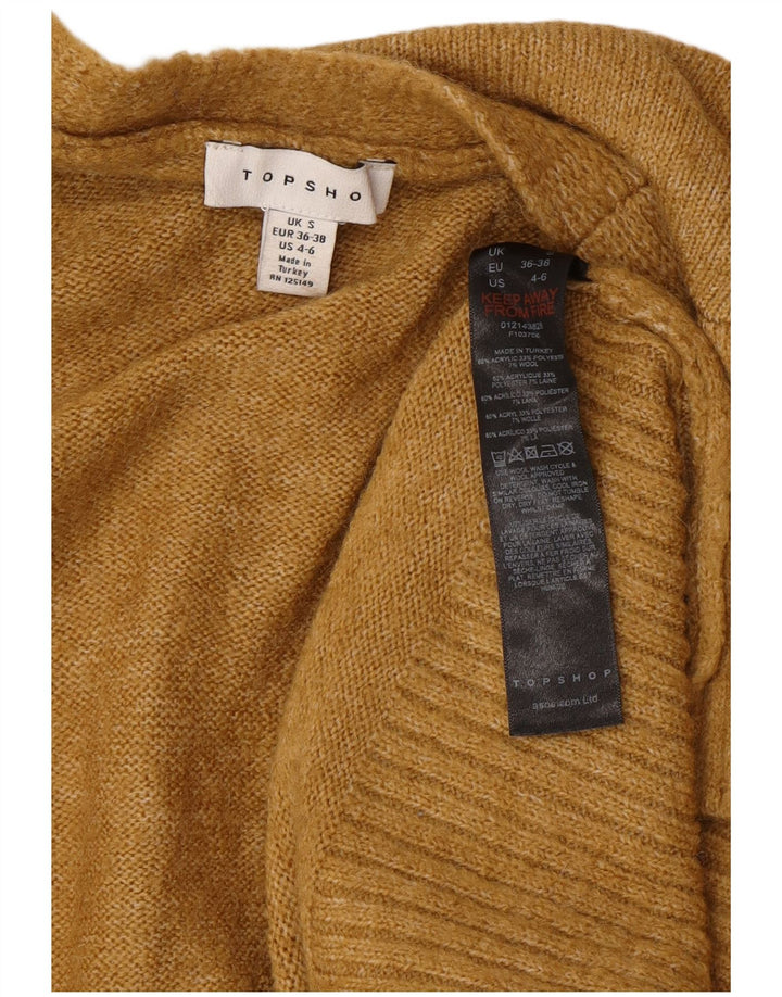 Topshop Womens Oversized Longline Open Cardigan Sweater UK 10 Small Brown
