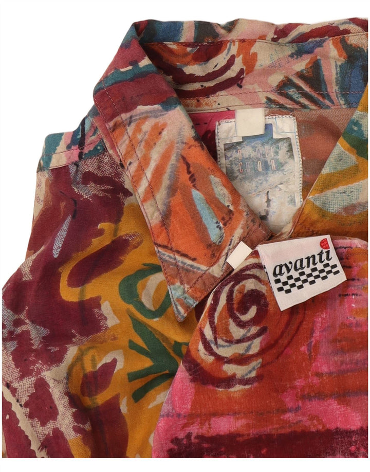 AVANTI Mens Short Sleeve Shirt XL Multicoloured Geometric Viscose
