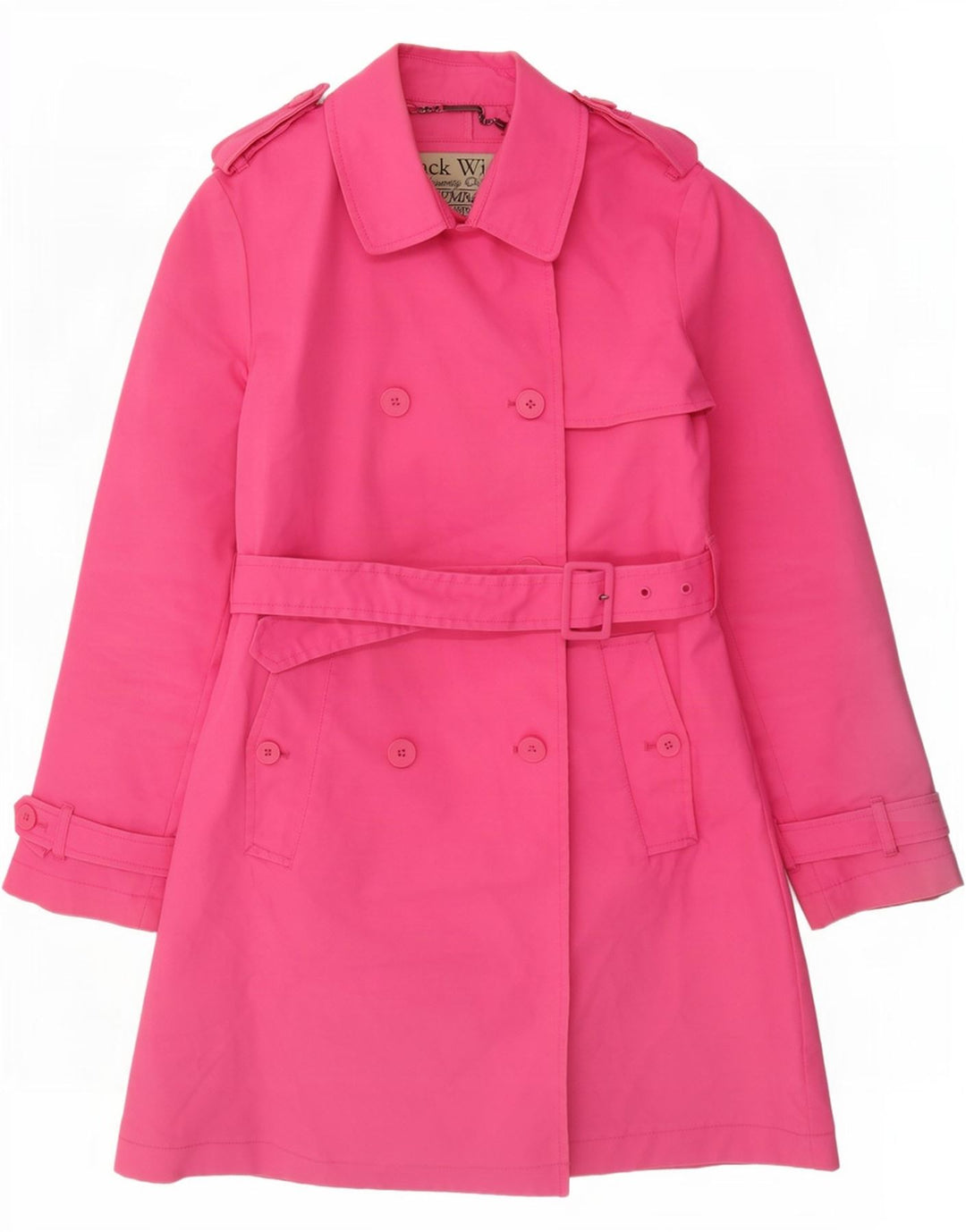 Jack Wills Womens Trench Coat UK 12 Medium Pink Cotton