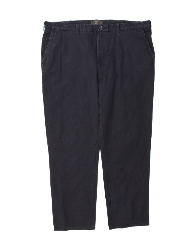 MARKS & SPENCER Mens Regular Straight Chino Trousers W42 L31 Navy Blue Vintage Marks & Spencer and Second-Hand Marks & Spencer from Messina Hembry 