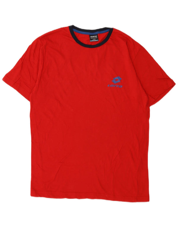 Lotto Mens T-Shirt Top IT 52 XL Red Cotton