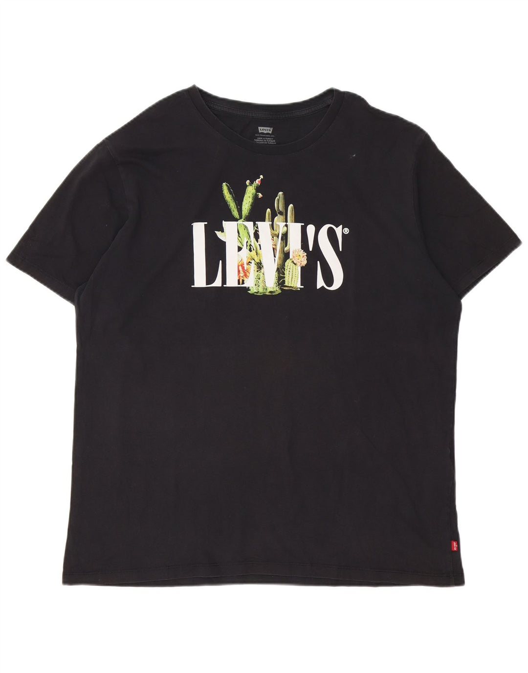 Levi's Mens Graphic T-Shirt Top XL Black Cotton