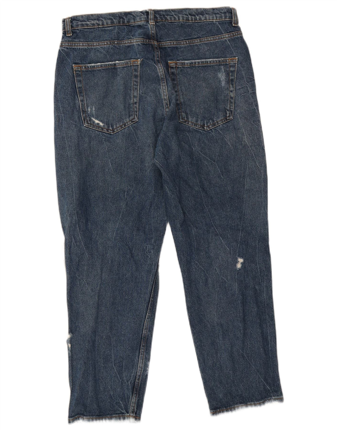 Zara Mens Distressed Cropped Jeans EU 40 Medium W31 L26 Blue