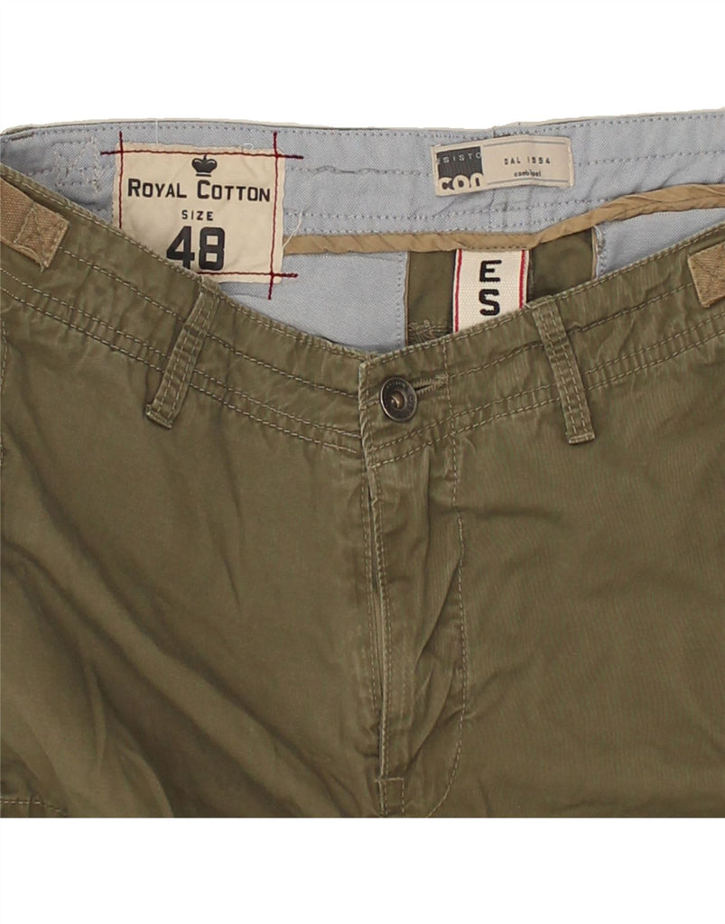 CONBIPEL Mens Straight Cargo Trousers IT 48 Medium W34 L32  Khaki Cotton | Vintage Conbipel | Thrift | Second-Hand Conbipel | Used Clothing | Messina Hembry 