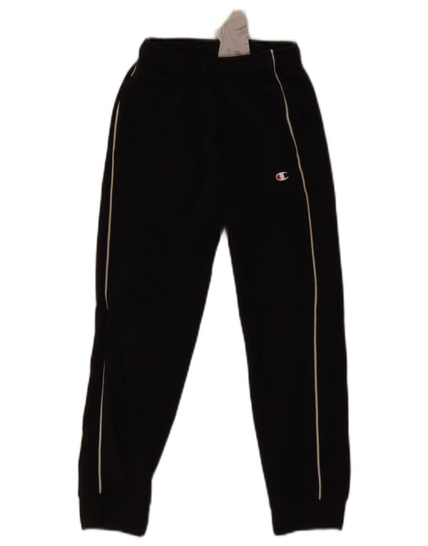 Champion Boys Tracksuit Trousers Joggers 7-8 Years Small Black Cotton