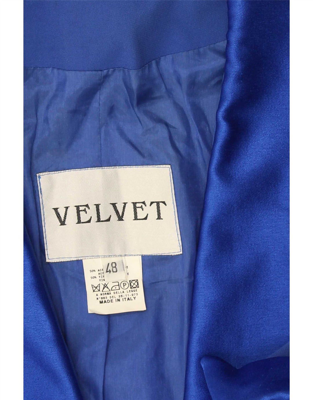 Velvet Womens 1 Button Short Sleeve Blazer Jacket IT 48 XL Blue Acetate