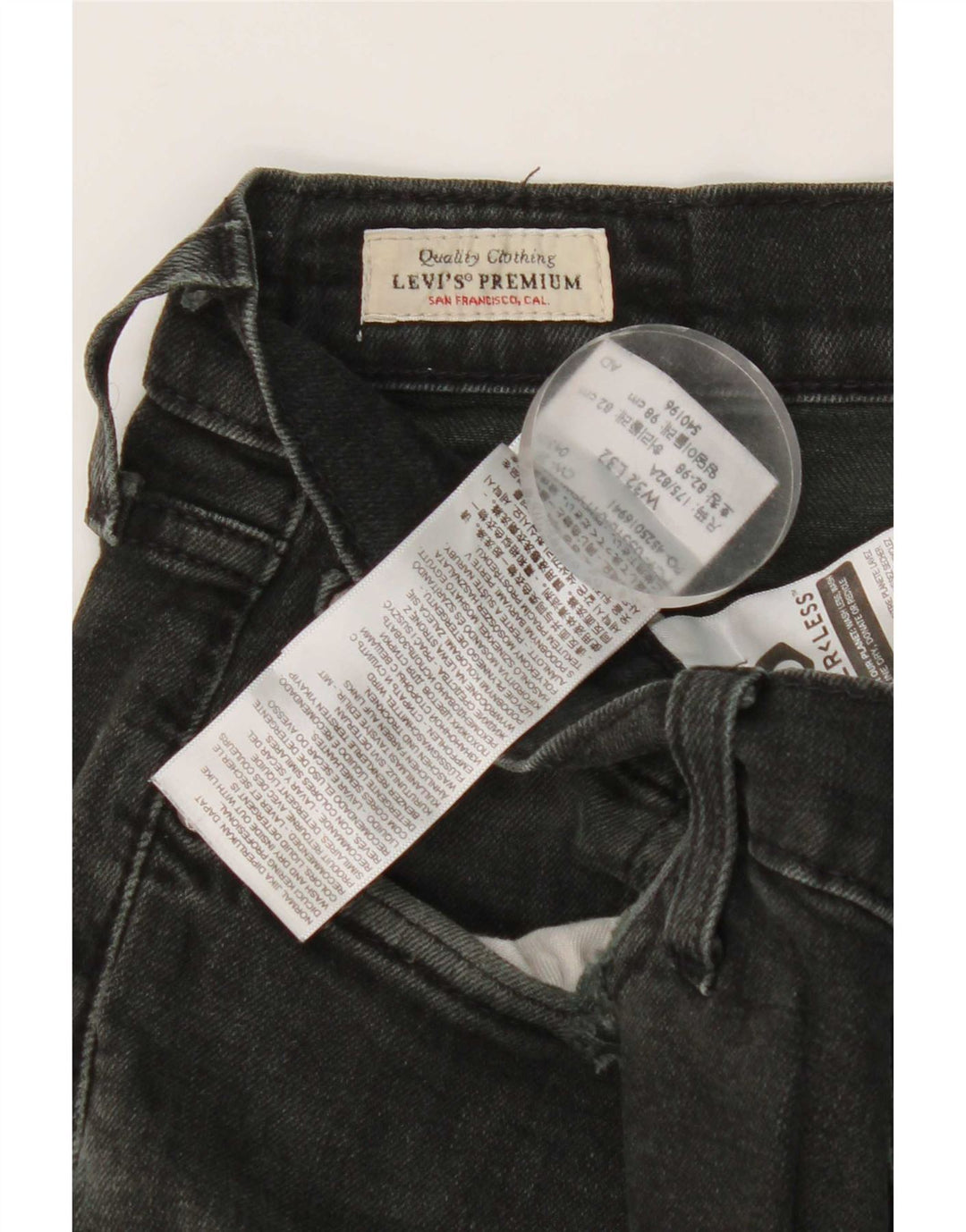 Levi's Mens Slim Jeans W32 L32 Black Cotton