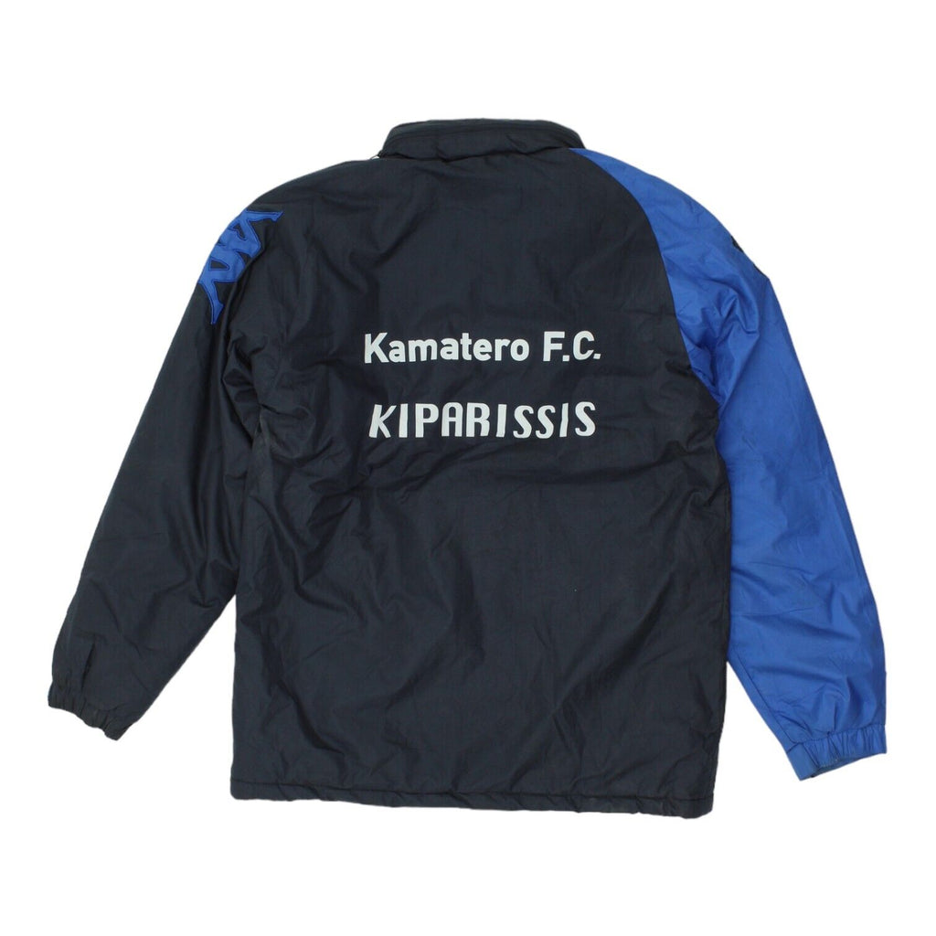 PAO Kamaterou Kappa Mens Navy Padded Bench Coat | Vintage Football Sportswear | Vintage Messina Hembry | Thrift | Second-Hand Messina Hembry | Used Clothing | Messina Hembry 