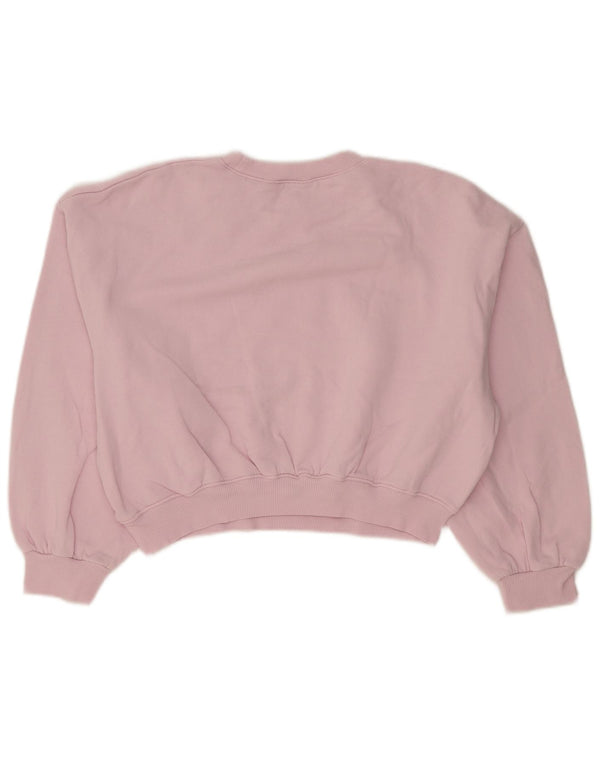 Zara Womens Crop Oversized Sweatshirt Jumper UK 10 Small Pink