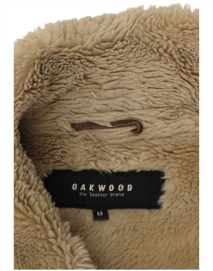 Oakwood Womens Sherpa Suede Jacket UK 12 Medium Brown Leather