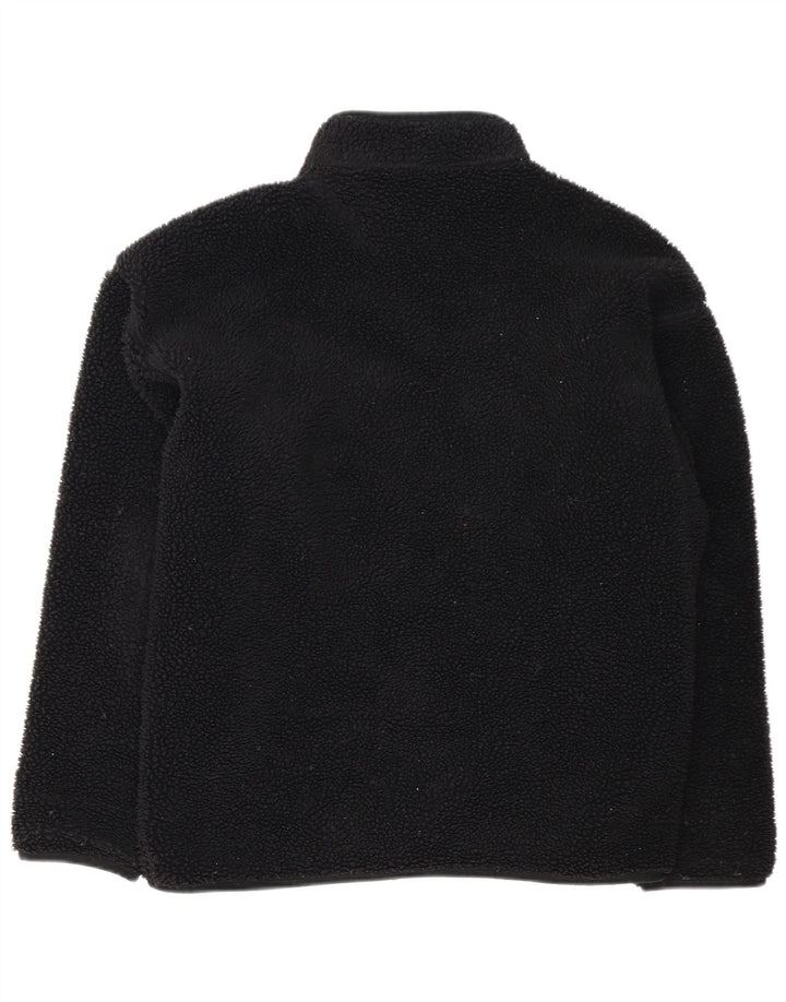 Adidas Mens Loose Fit Fleece Jacket UK 36 Small Black Polyester