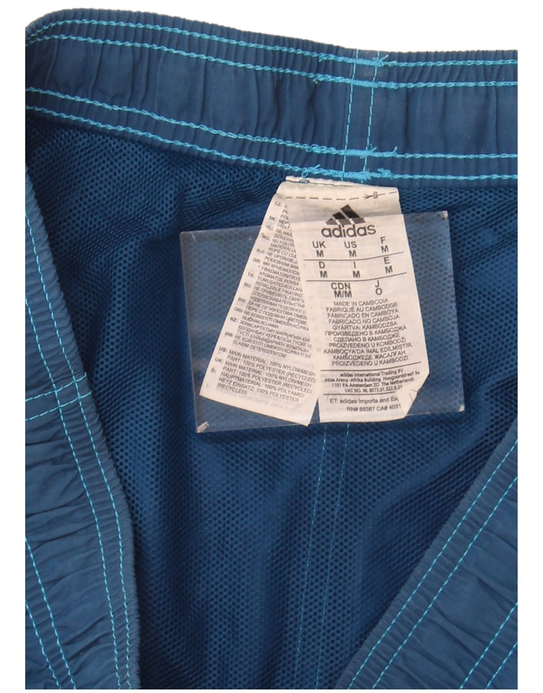 ADIDAS Mens Graphic Swimming Shorts Medium  Blue Nylon