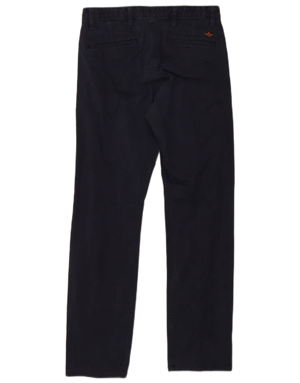 Dockers Mens Straight Chino Trousers W30 L32 Navy Blue Cotton