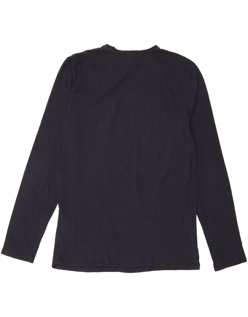 NAPAPIJRI Mens Graphic Top Long Sleeve Large Navy Blue Cotton Vintage Napapijri and Second-Hand Napapijri from Messina Hembry 