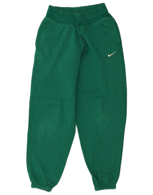 Nike Womens Tracksuit Trousers Joggers UK 4 XS Green Cotton