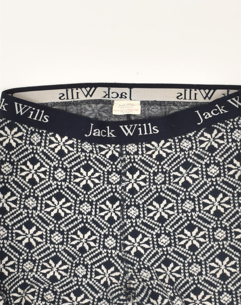 JACK WILLS Womens Leggings UK 8 Small Navy Blue Fair Isle Cotton | Vintage Jack Wills | Thrift | Second-Hand Jack Wills | Used Clothing | Messina Hembry 