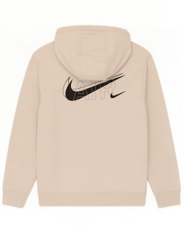 Nike Mens Graphic Hoodie Jumper XL Beige Cotton